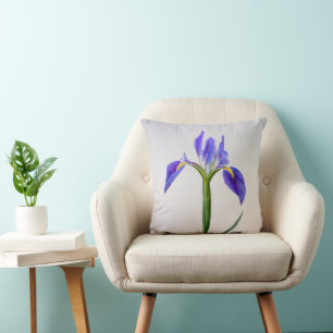 Flowers   Purple Iris Flower Throw Pillow