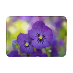 Flowers   Purple Pansies Bath Mat