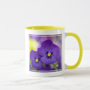 Flowers Purple Pansies Mug