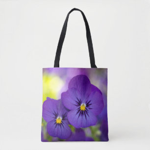Flowers Purple Pansies Tote Bag