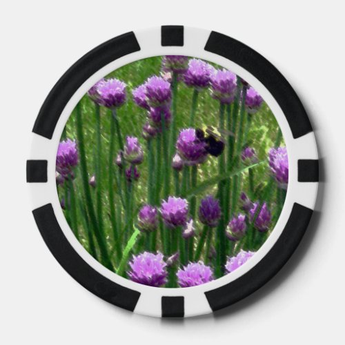 Flowers Purple Poker Chips