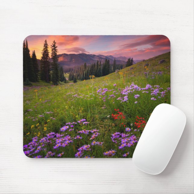 Flowers | Purple Wildflowers Colorado Mouse Pad (With Mouse)