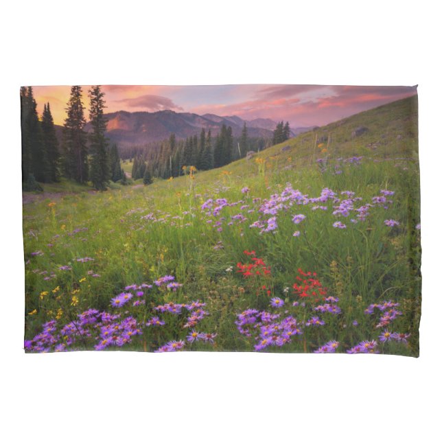 Flowers | Purple Wildflowers Colorado Pillow Case (Front)