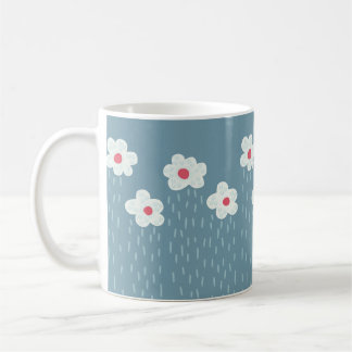 Flowers Raining Springtime Blue Gloomy Fun Coffee Mug
