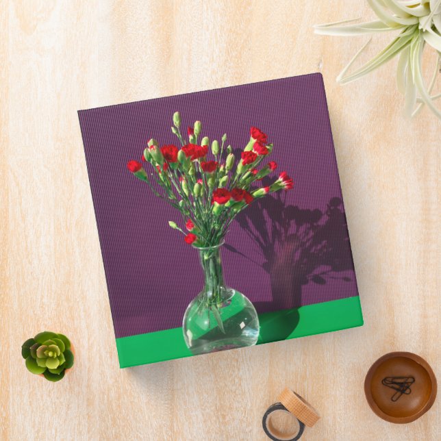 Flowers | Red Carantion Bouquet 3 Ring Binder (In Situ)