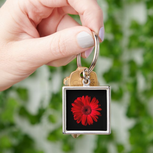 Flowers | Red Gerbera Daisy Keychain (Hand)