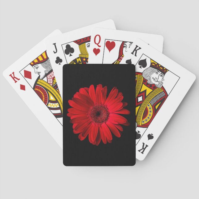 Flowers | Red Gerbera Daisy Poker Cards (Back)
