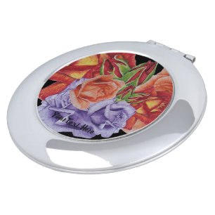 flowers red roses and rose buds floral and unique makeup mirror