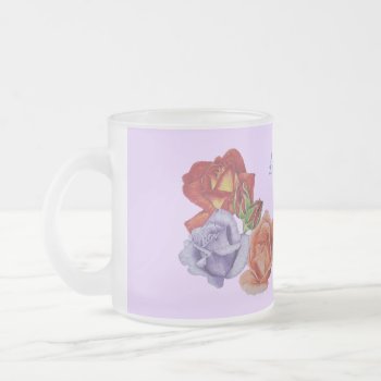 Flowers Red Roses And Rose Buds Floral Art Frosted Glass Coffee Mug by artoriginals at Zazzle