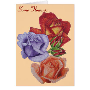 flowers red roses and rose buds floral cards