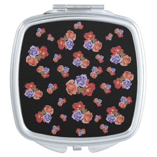 flowers red roses and rose buds floral  makeup mirror