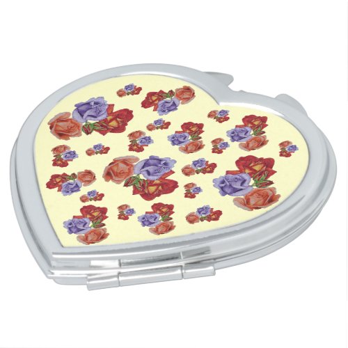 flowers red roses and rose buds floral vanity mirror