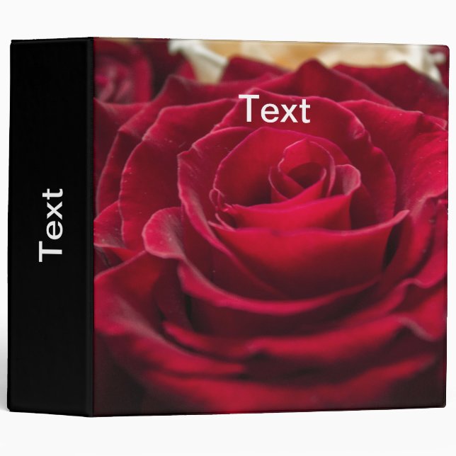 Flowers red roses floral foto print illustration r 3 ring binder (Front/Spine)