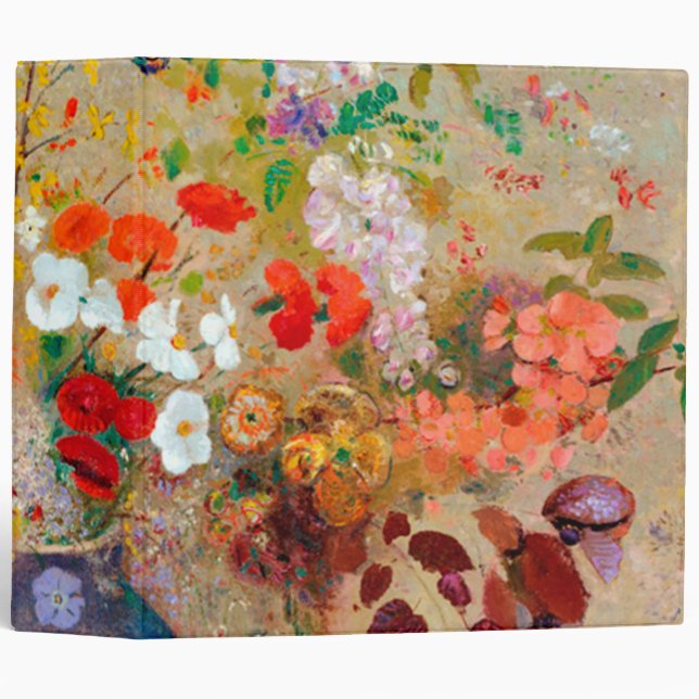 Flowers, Redon 3 Ring Binder (Front/Spine)