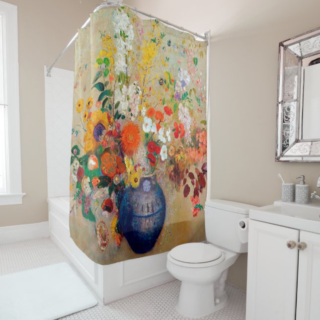Flowers, Redon Shower Curtain (In Situ)