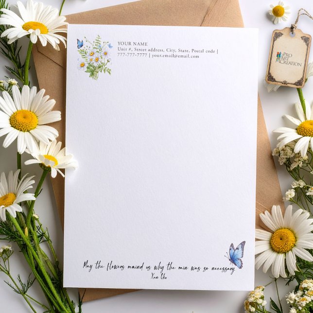 Flowers Remind Us Letterhead (Creator Uploaded)