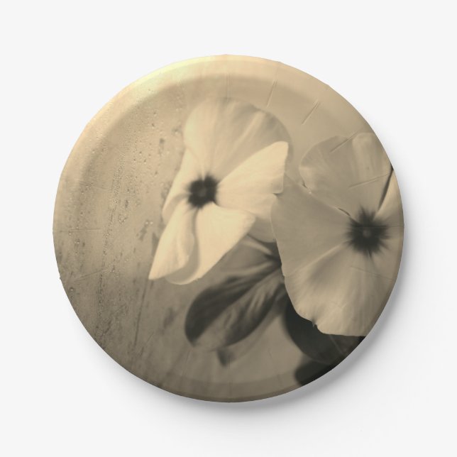 Flowers Retro Photo Custom Paper Plates 7 in (Front)