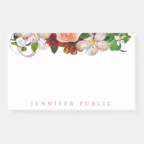 Flowers Roses Floral Elegant Modern Watercolor Post_it Notes