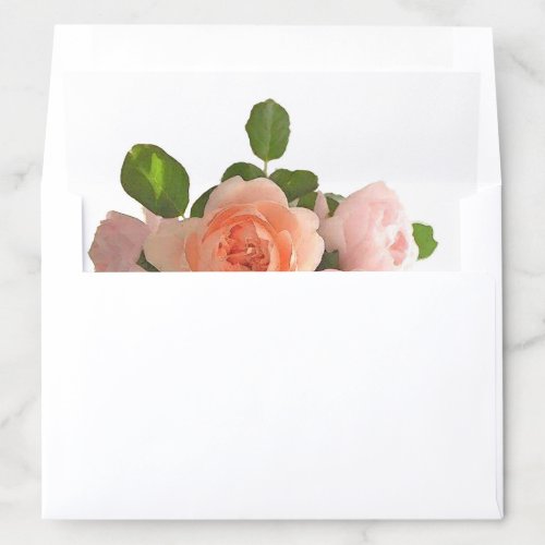 Flowers Roses Floral Elegant Watercolor Template Envelope Liner