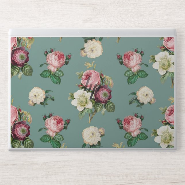 Flowers Roses Floral Pattern HP Laptop Skin (Front)
