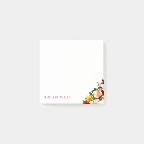 Flowers Roses Watercolor Floral Modern Template Post_it Notes