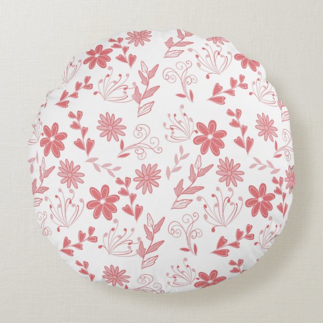 Flowers Round Pillow (Front)