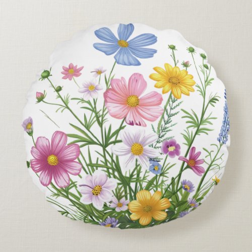 Flowers Round Pillow