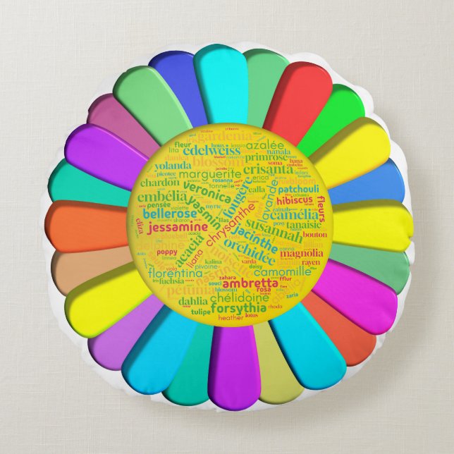 Flowers Round Pillow (Front)