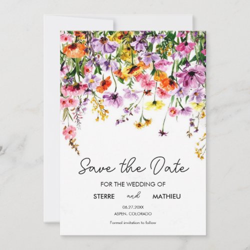 Flowers Script Wildflowers Save The Date