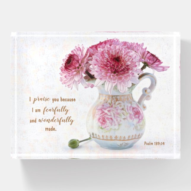 Flowers & Scripture Paperweight (Front)