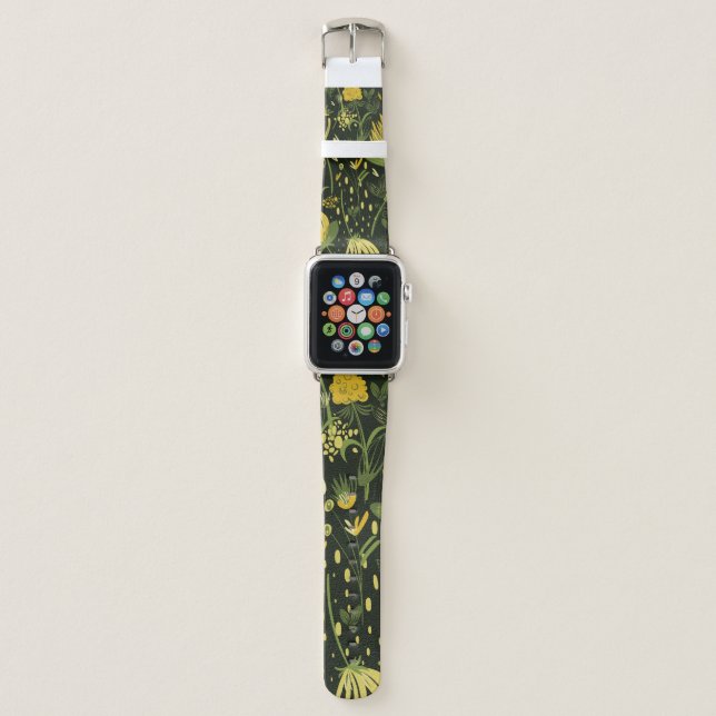 Flowers seamless pattern apple watch band (Front)