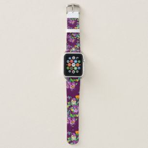Flowers seamless pattern background. Abstract coll Apple Watch Band