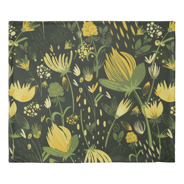 Flowers seamless pattern duvet cover (Front)