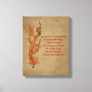Flowers Serenity Prayer Inspirational Canvas Print