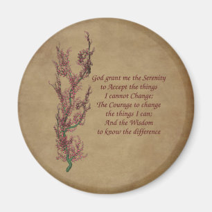 Flowers Serenity Prayer Inspirational Magnet