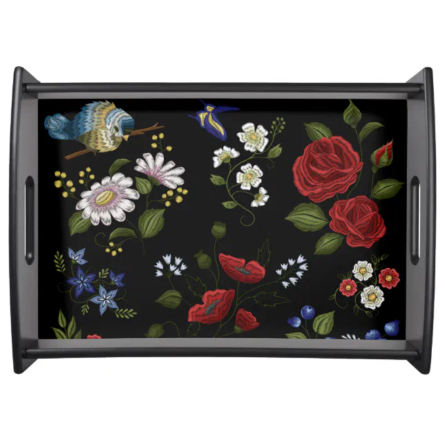 Flowers Serving Tray | Zazzle