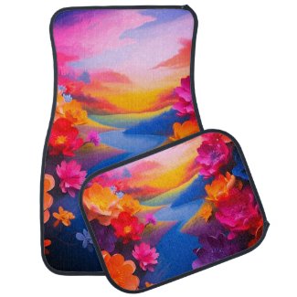Flowers Set of Car Mats