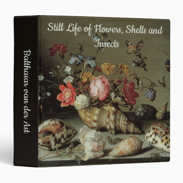 Flowers, Shells and Insects Balthasar van der Ast 3 Ring Binder (Front/Spine)