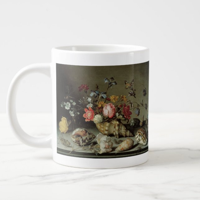Flowers, Shells and Insects Balthasar van der Ast Giant Coffee Mug (Left)