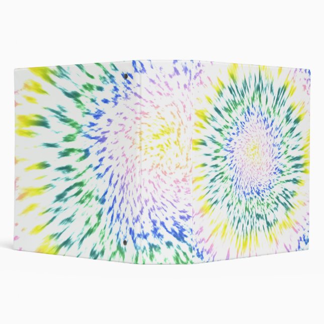 Flowers Shibori Floral Tie Dye Hippie Retro 3 Ring Binder (Background)