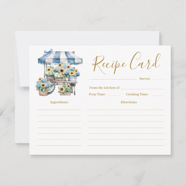 Flower's Shop Bridal Shower Recipe Card (Front)