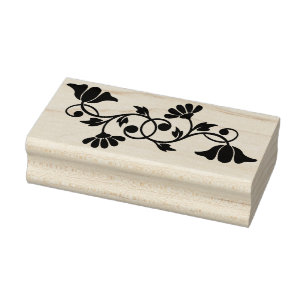 flowers silhouette art stamp