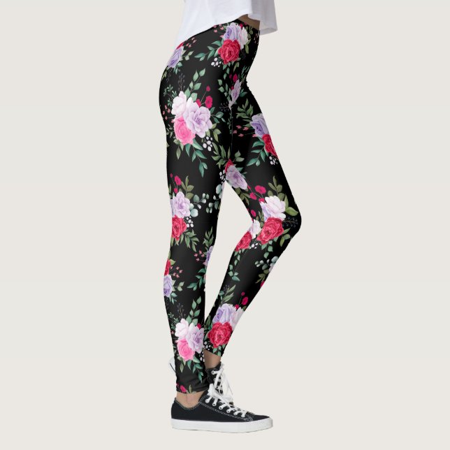 flowers - Simple various colors Leggings (Right)