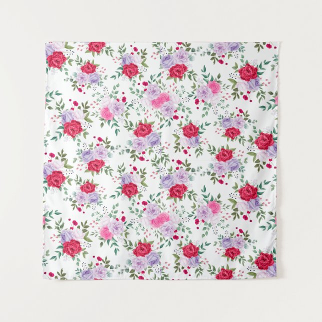  flowers - Simple various colors  Tapestry (Front)