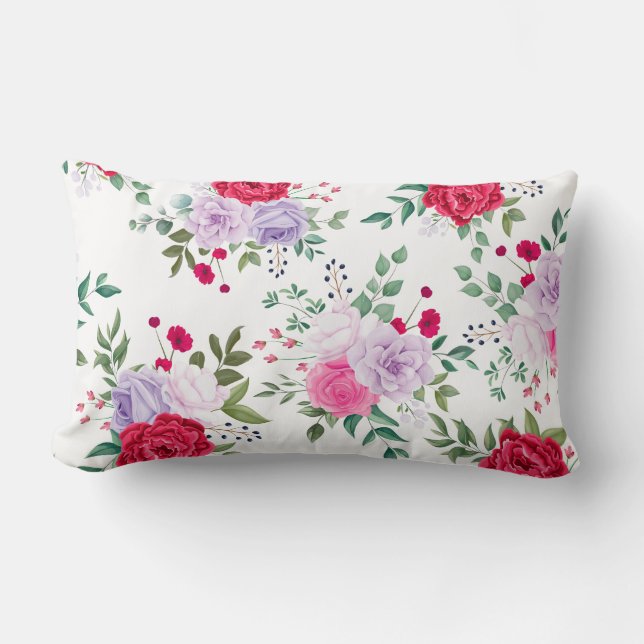  flowers - Simple various colors Throw Pillow (Front)