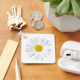 Flowers   Single Daisy Keychain