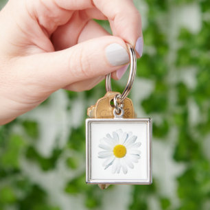 Flowers   Single Daisy Keychain