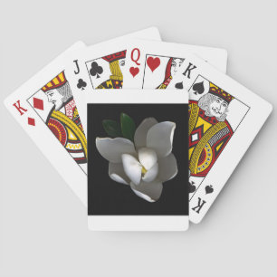 Flowers Single White Magnolia Blossom Poker Cards