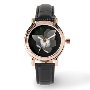 Flowers   Single White Magnolia Blossom Watch