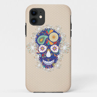 flowers skull iphone 11 case